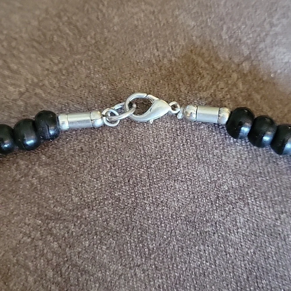Vtg Antler Beaded Horn Carved Elephant Pendant African Unisex Necklace